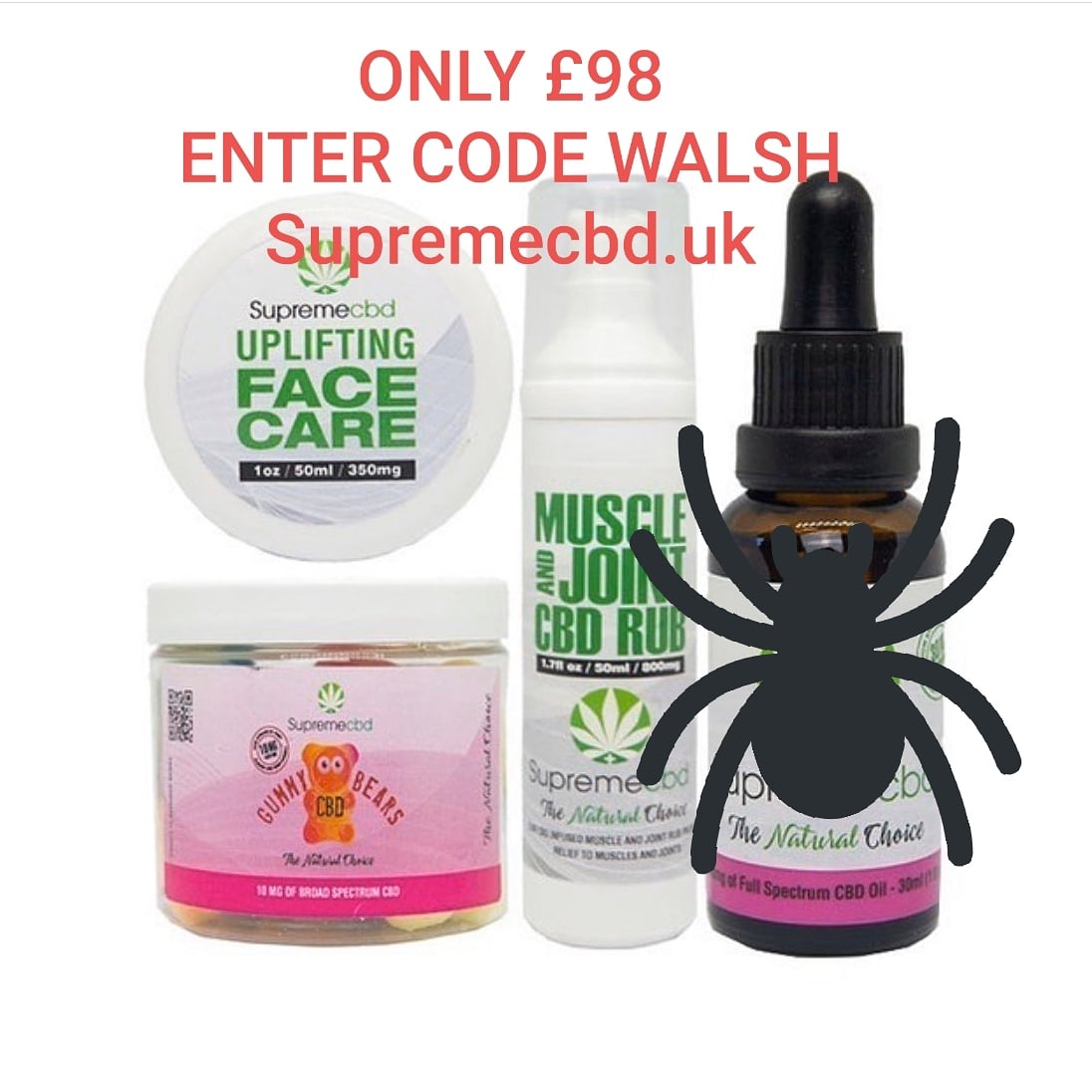 spiderwalshy's tweet photo. FREE #CBD GIVEAWAY FROM 🕷🕷

TO ENTER

RT THIS TWEET 

FOLLOW @spiderwalshy @supreme_cbd @afowler06 

TAG 2 FRIENDS 

#CBD HAS BEEN IMMENSE IN MY FIGHT AGAINST PANCREATIC CANCER

ENTER CODE WALSH https://t.co/MHw69QCJ8E for 30%discount 

Message me about #cbd anytime 
Good luck https://t.co/gcQmlMiXDx