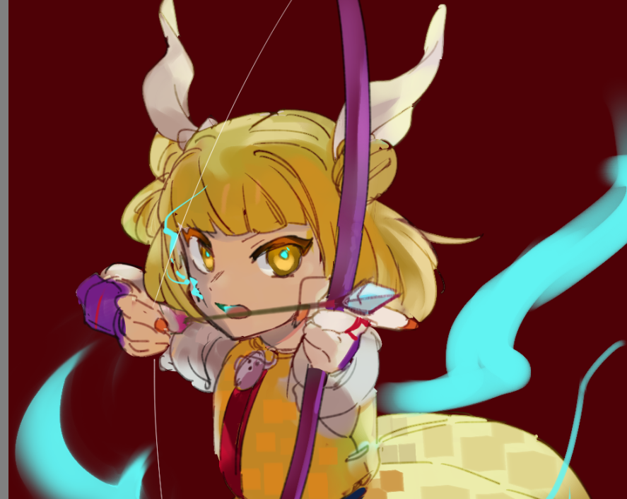 杖刀偶磨弓 「マユッ 」|茶丸九のイラスト