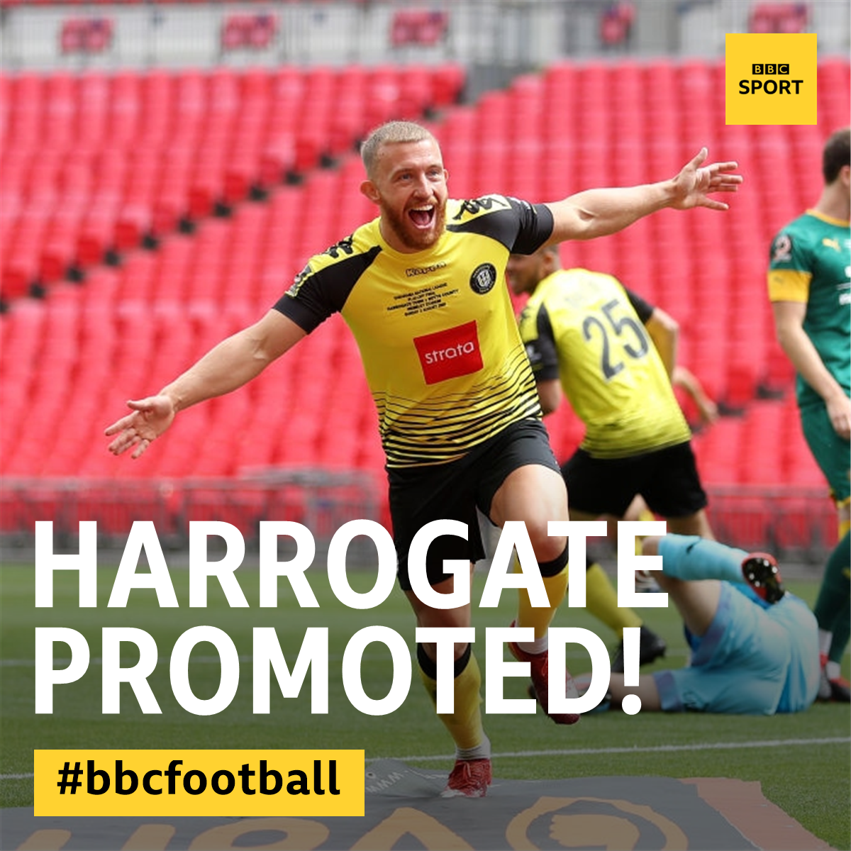 BBCSport's tweet photo. FT: Harrogate 3-1 Notts County

There's going to be a new name in the EFL next season!

Reaction: https://t.co/EatWYrUUu9 https://t.co/2y8ZMh66As