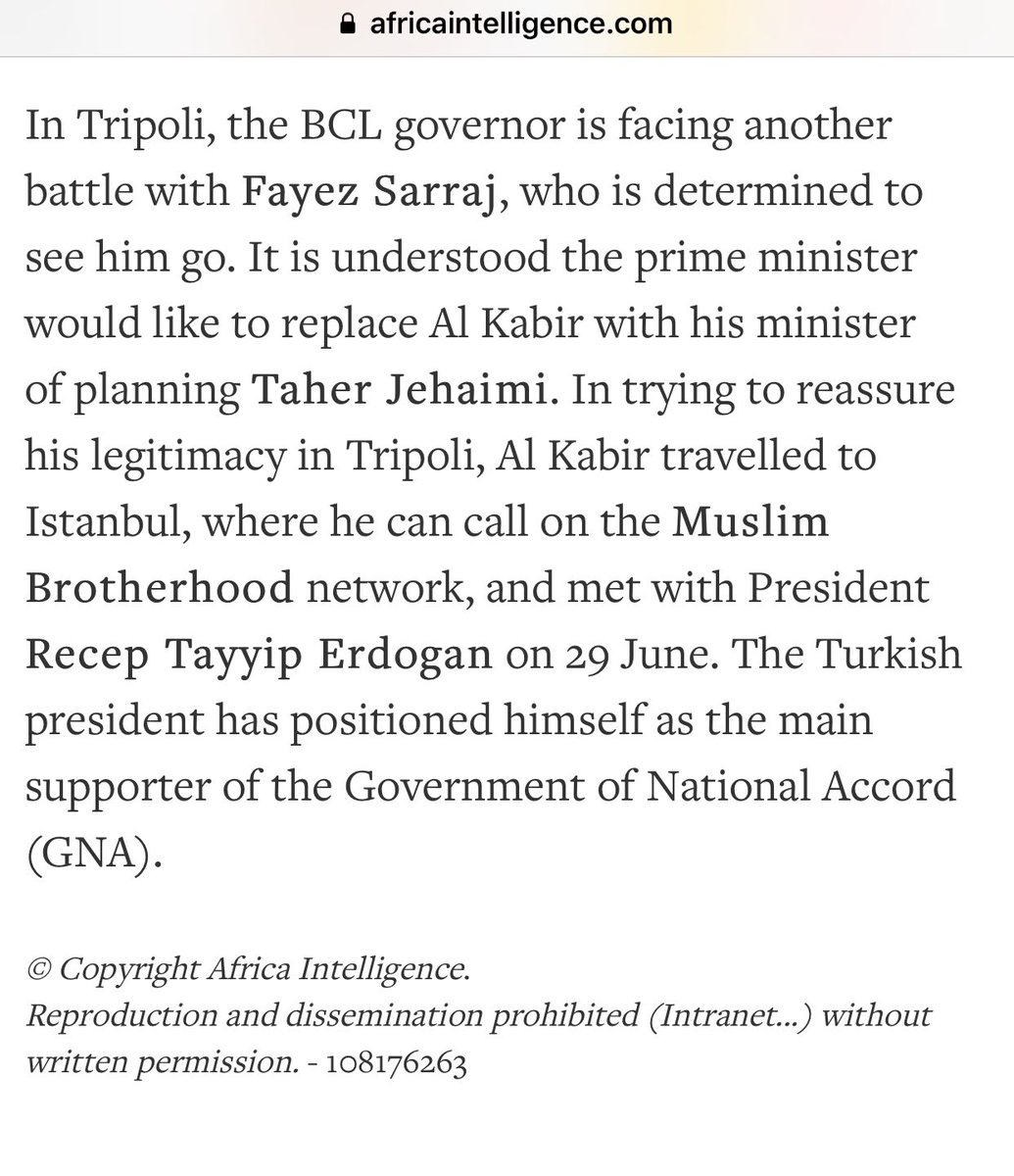 8) Kabir has been fired twice by the parliament. And yet forcibly remained as gov of CBL which funnelled public funds to  #Tripoli+ #Misrata's militia cartels+ to  #Turkey-evading audits and in flagrant violation of law and while  #Libya|ns themselves lack access to basic services.