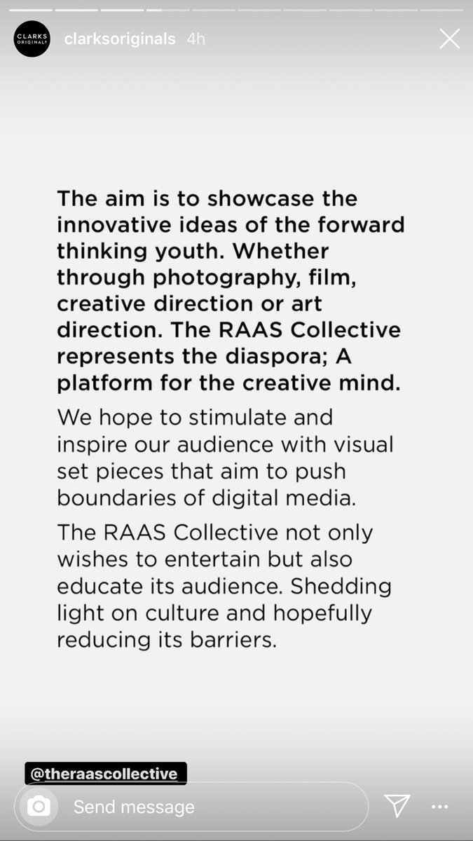 raascollective's tweet photo. @ClarksOriginals featured the collective this morning and we couldn’t have woken up to better news! #originalscreate #everythingRAAS #theRAAScollective https://t.co/7E1o7NsNa2