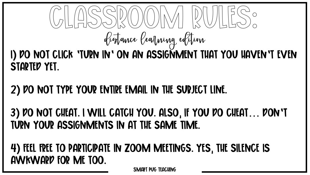 Classroom rules look a little different this year. 😂 #teacherhumor #teacherlife #distancelearning #teacherproblems