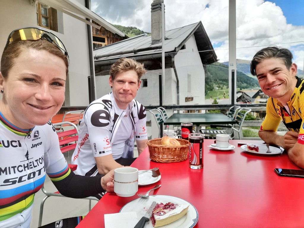 Cool to see also @WoutvanAert winning yesterday! Noticed the same intrinsic  motivation in my training partners in june in Livigno. 👌 So now it is your  turn @JashaStterlin 😅😉