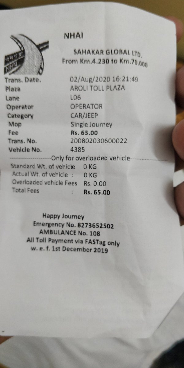 ShankarYadavInd's tweet photo. @NHAI_Official @nitin_gadkari Double payments are taking at toll plaza. As the toll person denied even after online payment being made from #Fastag.  very rude and  threaten behaviour. Please take strict action. Refund my double payment. @zeerajasthan_ @ZeeNews @RajatSharmaLive https://t.co/eMAR0IGK6u