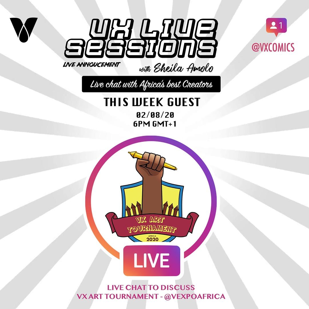 vxcomics_ea's tweet photo. Tonight on #VXLiveSessions were having a special episode. We'll be speaking to @somtoajuluchukwu from @vexpoafrica about the biggest art tournament in Africa thus far. Join us live on Instagram on @vxcomics at 8PM EAT (Nairobi) to learn about the criteria, rules, prizes and more. https://t.co/bMQlRedLhz