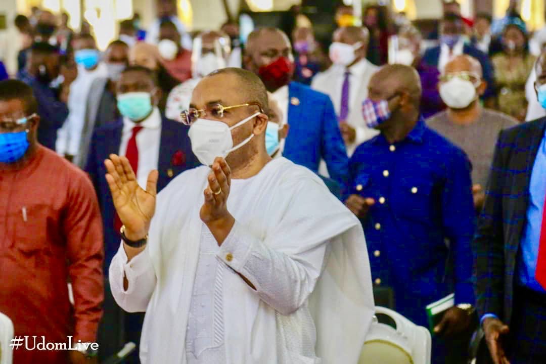 MrUdomEmmanuel's tweet image. Today, I played host to my brother, @GovernorObaseki of Edo State, and the entire PDP family during the end-of-tenure thanksgiving service in honour of the outgoing PDP state executive committee, held at the Uyo Field Headquarters of The Apostolic Church, Obio Imo, Uyo.