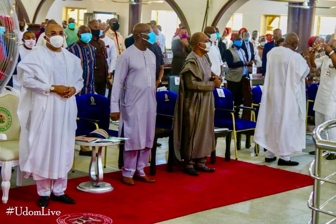 MrUdomEmmanuel's tweet image. Today, I played host to my brother, @GovernorObaseki of Edo State, and the entire PDP family during the end-of-tenure thanksgiving service in honour of the outgoing PDP state executive committee, held at the Uyo Field Headquarters of The Apostolic Church, Obio Imo, Uyo.