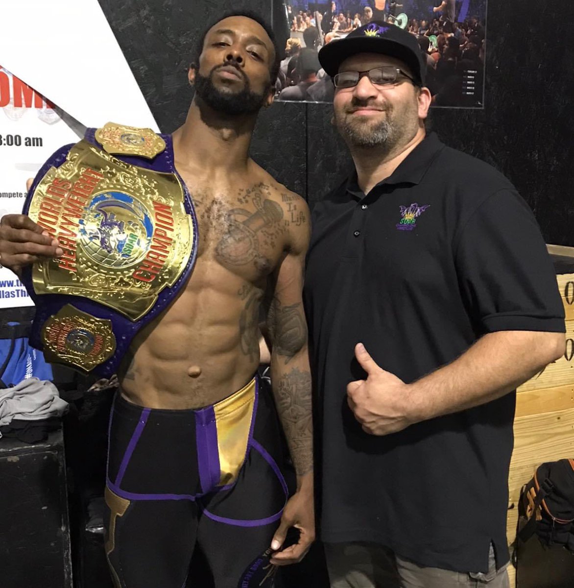 soar1wrestling's tweet photo. #AndStill your #SOAR World’s Heavyweight Champion, #KingPrime @PrimeTimeLiving! He went through hell and other shenanigans (along with, well let’s call it an argument among @wwesirmo and @jmaldonado3578)! #WWE #AEW #NJPW #ROH #Impact #Fight #Competition #Wrestling #ProWrestling https://t.co/MkThx66GbP