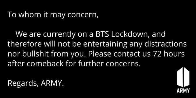 Since we're on a BTS lockdown and we need to focus on the comeback, if you ever encounter some 4nt1s, here are some replies you can send to them: