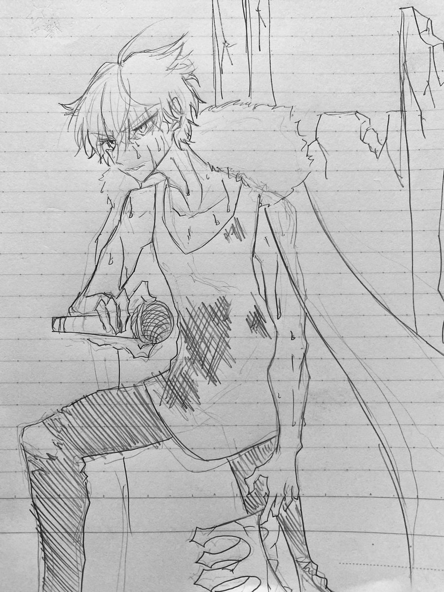 oga_jin816's tweet photo. 本日の生放送にて旭那由多のバースデーアクスタのイラストが公開されましたが、この間妄想300%で描いてた那由多くんが少し近しい感じだったので解像度高えなと思いました。
オタクやってて良かったと思う瞬間の1つですよねこういうの。

#ジャイロの出番だ https://t.co/i4dGdNsfld