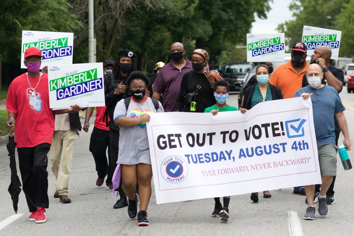 votegardner2020's tweet photo. On August 4th, we have a choice-- do we go back to the tough-on-crime era- which the Republican party wants, or do we continue fighting for a better Saint Louis. https://t.co/8zmUCeMBOr