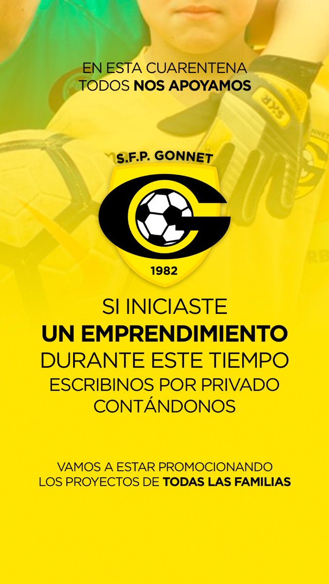 SFP_Gonnet's tweet photo. EL APOYO DEL CLUB EN ESTE MOMENTO 💛

Contamos por privado tu iniciativa y te ayudamos a difundirla. En este momento complicado nos ayudamos entre todos.
#VamosGonnet 💪 https://t.co/27pmJSTIVy