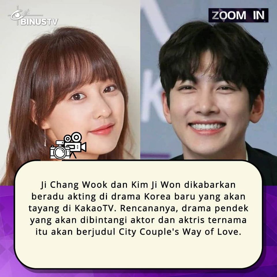 ZoomInBTV's tweet photo. #JiChangWook #KimJiWon dikabarkan segera beradu akting di #kdrama #koreandrama baru berjudul #CityCouplesWayOfLove yang akan tayang sebanyak 12 episode, dengan durasi episodenya sekitar 25 menit. Drama pendek tersebut akan rilis di KakaoTV pada bulan November 2020.
#kpop #kpoptwt https://t.co/XuoSVCJjQU