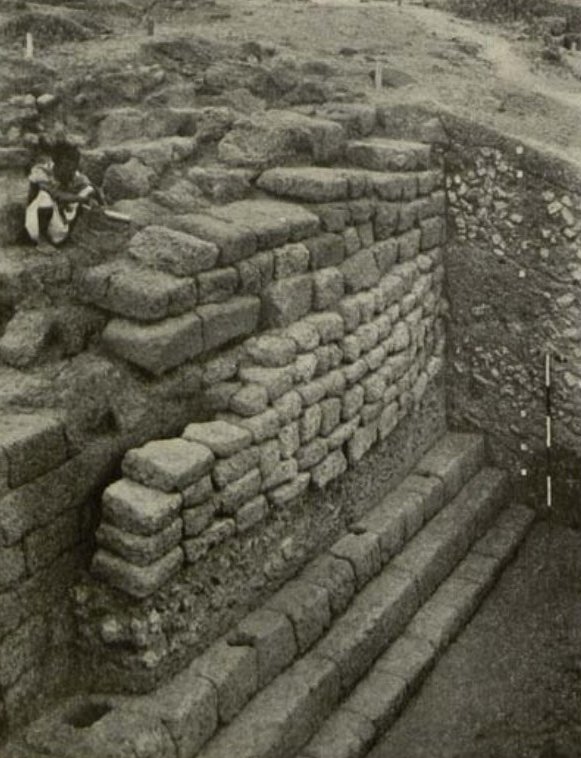 Pic 1: Western gateway showing the south east corner of the southern flank, showing laterite basement with super structure of brick.Pic 2: Repairing the outer surface of southern flankPic 3: Western gatewayPic 4: Entrance to the western gateway.