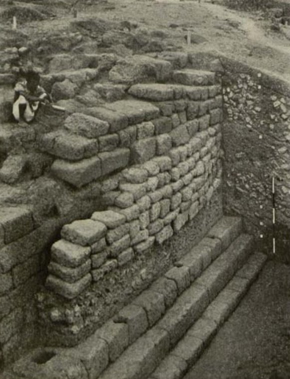 Pic 1: Western gateway showing the south east corner of the southern flank, showing laterite basement with super structure of brick.Pic 2: Repairing the outer surface of southern flankPic 3: Western gatewayPic 4: Entrance to the western gateway.