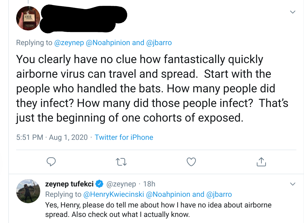 What it's like to be a woman writing about tech/science/society. Two things happened the same day, and one of them is random dude telling me I "clearly have no clue" about airborne spread, just after I wrote a ~5K article about it. No track record is ever good enough for women.