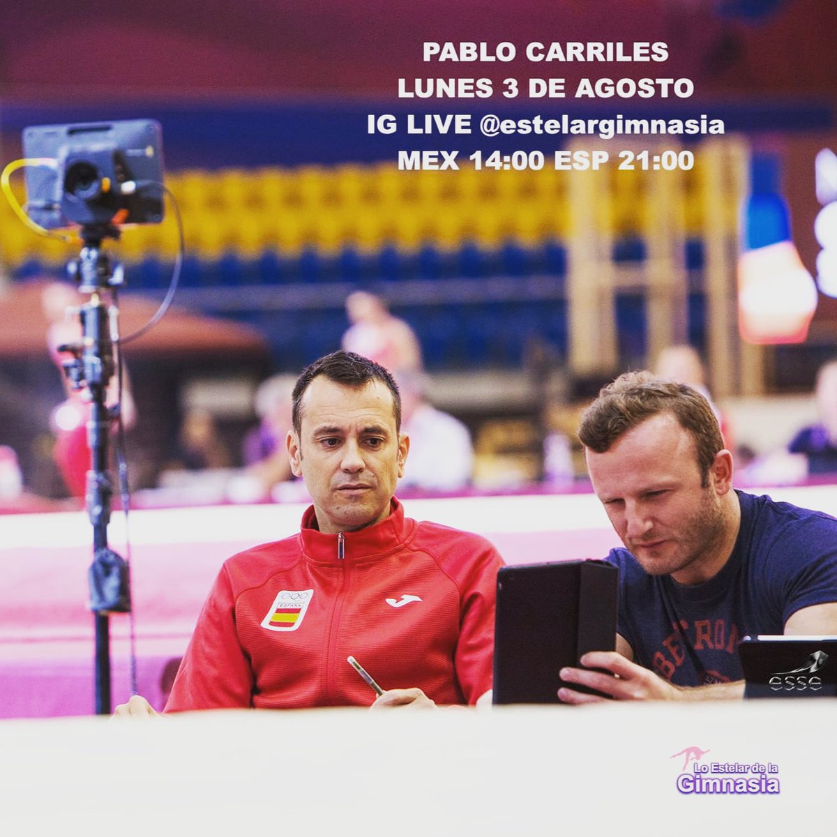 estelargimnasia's tweet photo. Mañana tendremos en vivo como invitado especial al Español Pablo Carrriles 🇪🇸, quien ha sido distinguido por la @gymnastics, con el diploma e insignia de oro por su trayectoria como juez internacional. 

¡No se lo pueden perder!

Los esperámos.

#IGLive #LoEstelardelaGimnasia https://t.co/zQAMDKOlAF