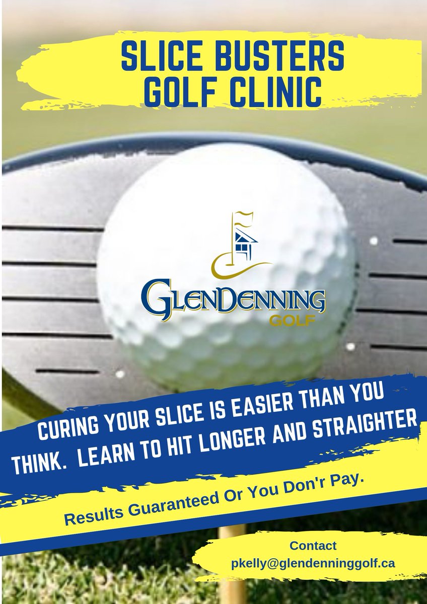 Slice Busters Golf Clinic - August 6th 6pm-8pm.  $79.00
This 2 hour session is designed to correct the biggest problem in golf, the slice. The cure is easier than you think. Designed for all golfers. Results guaranteed or you don't pay.  To Register  buff.ly/2QdbPT7