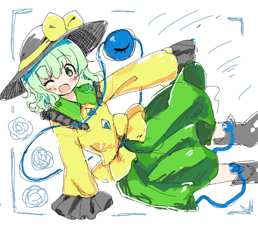古明地こいし 「絵チャットに誘っていただいたのでこいしちゃん描いてきた 」|ラパメリのイラスト