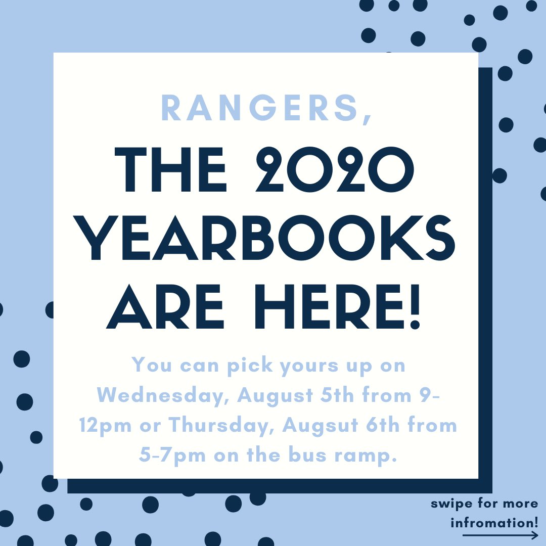 CHS_Yearbookk's tweet photo. Rangers, the 2020 yearbook has arrived!📘 https://t.co/Z9WYT3Q5iA