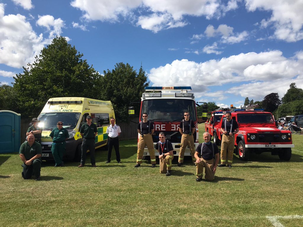 Great multi-agency working with our friends <a href="/AirfieldFire/">Airfield Volunteer Fire Service</a> today with strict safety measures in place to ensure staff and visitors are socially distanced and checked on arrival. Fantastic to see @Shuttleworth_OW running events in such uncertain times with upmost regard for safety
