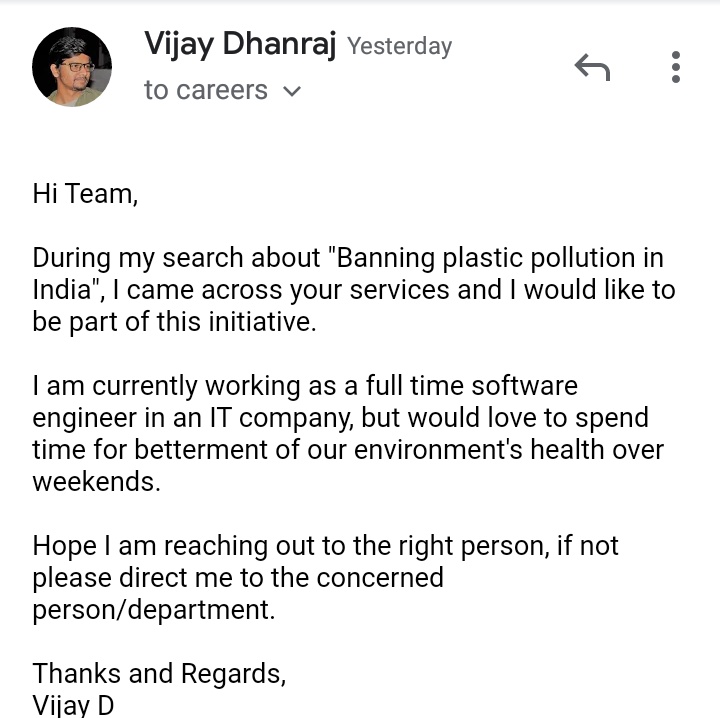 vijaydhanraj007's tweet photo. Hello Everyone!
Could anyone connect me with people/teams working against plastic pollution in Bangalore please!
#plasticpollution #Bengaluru #singleuseplastic #recycling #plasticfree #volunteer #environment #cleanup #PlasticFreeCommunities https://t.co/IWP0xppDPd