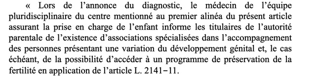 Les médecins auront également l'obligation d'évoquer l'impact éventuel des traitements médicaux sur la fertilité de l'enfant devenu adulte.