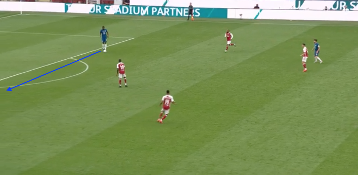 Phase 3 - Rudiger receives ball again in similar position to position 2, instead of going long,he passes square to ChristensenPhase 4 - Arsenal have now been given the chance to pounce with a high press - Arteta has implemented this opportunistically when the opposition retreat