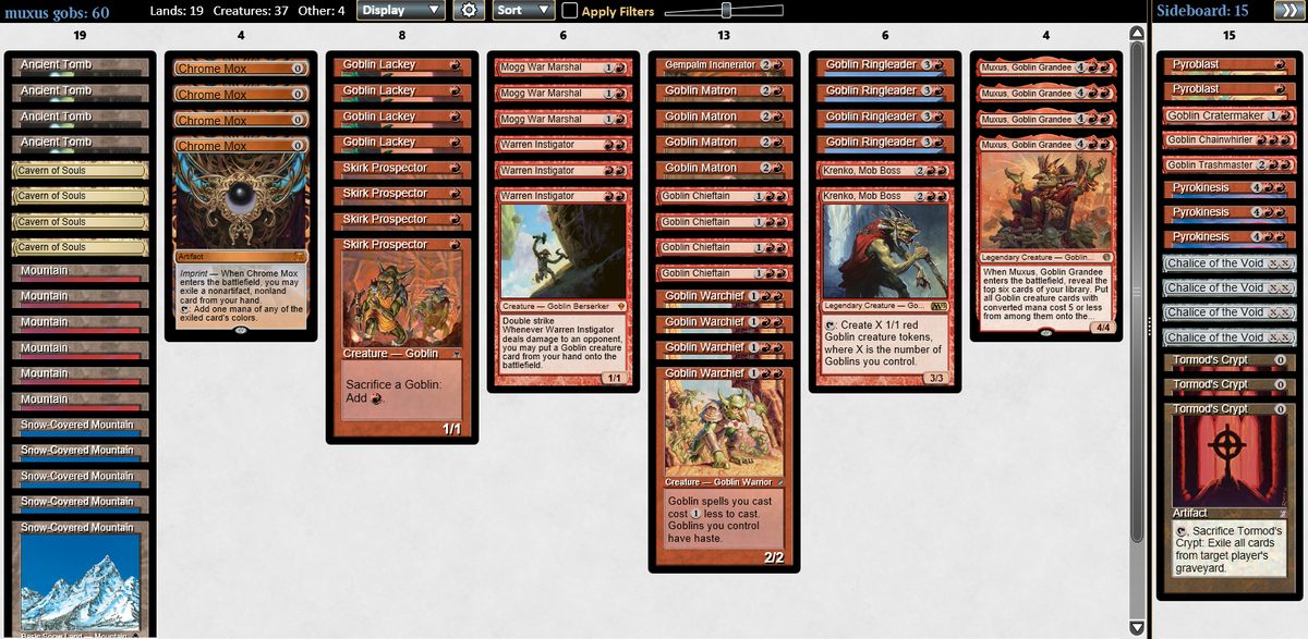 Final daylub stream for gencononline! Legacy finals w/ quad muxus goblins. Same deck I q'd with but with a few minor tweaks. :)
