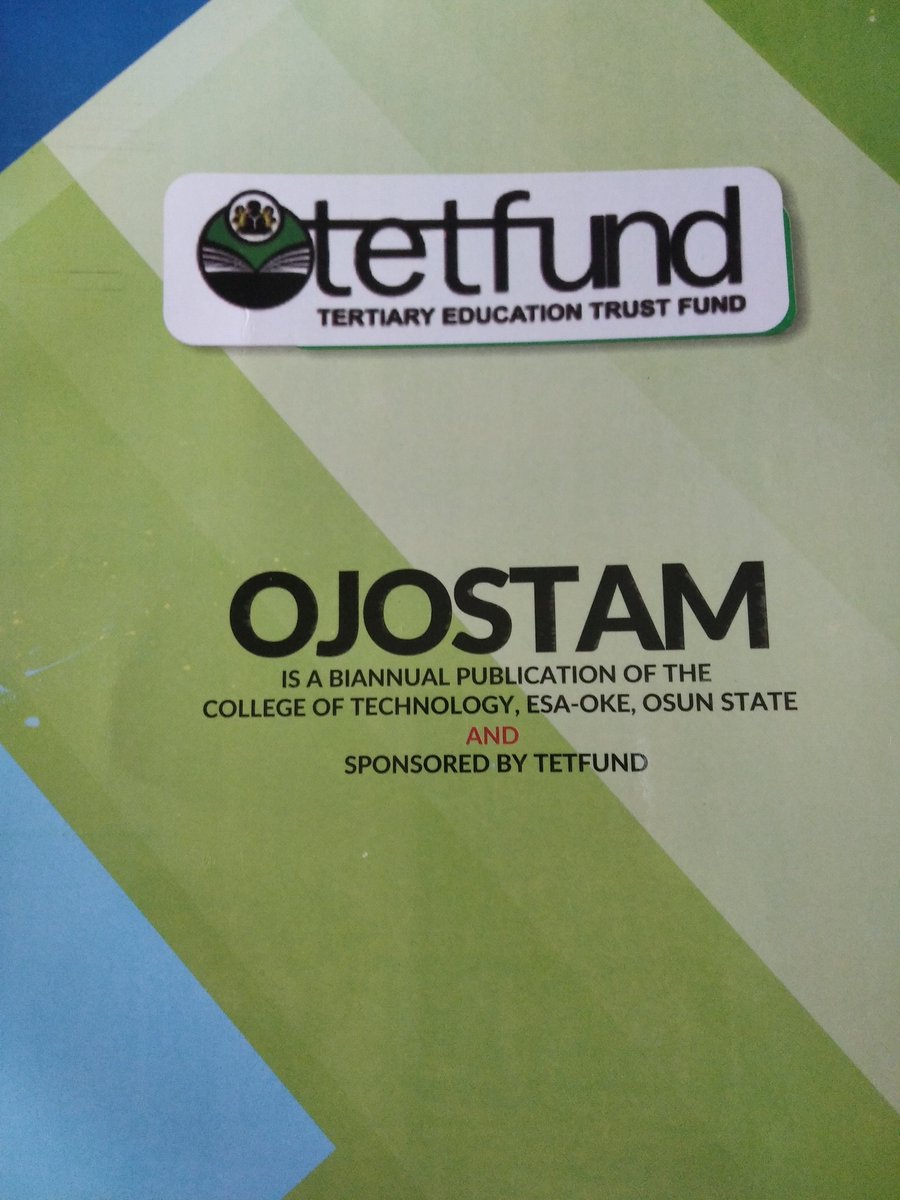 IjeomaLadele's tweet photo. Published paper on Mainstreaming Peacebuilding Approach for Sustainable Development and Coauthored paper on Municipal Waste Management.
# SPONSORED by Tertiary Education Trust Fund
#TETFUND.
#OJOSTAM #OSCOTECH #JOURNAL2020. https://t.co/2dvDrHxmvZ
