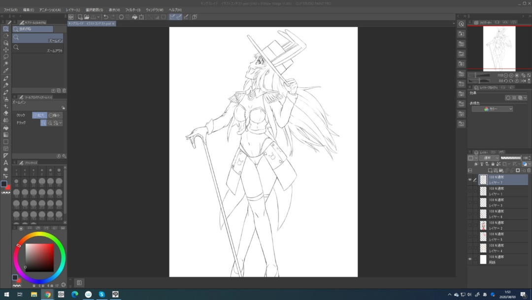 キングスレイドは未プレイですがピクシブでコンテストしてたので描いてみました #今日のライブ進捗 #ピクシブ #キングスレイド #パンシローネ #キングスレイドイラストコンテスト ... https://t.co/m95QaQbIPg