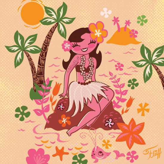 Miss_Fluff's tweet photo. Happy Sunday Aloha! 🌺
Here is a hula girl from the Isle of Fluff collection from a while back. The design appeared on train cases, makeup bags, coin purses and I think a tote! 💋
.
#sundayaloha #aloha #hulagirl #polypop #retroart #vintagstyle #alohaart #hawaiilove #islandstyle https://t.co/KwGmPY3evt