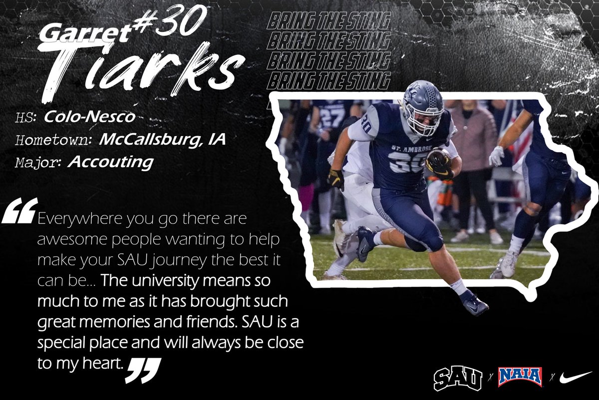 FightingBeesFB's tweet photo. #SundaySpotlight 

Garret shares his thoughts on what makes @stambrose special for him! 

#BringTheSting🐝 https://t.co/67oTFQh2Ab