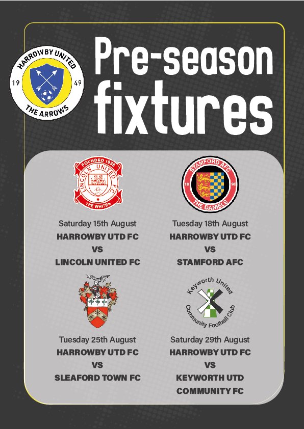 Pre season. Due to Govt guidelines these will be played behind closed doors (No Spectators). We will keep you updated throughout. ⚽