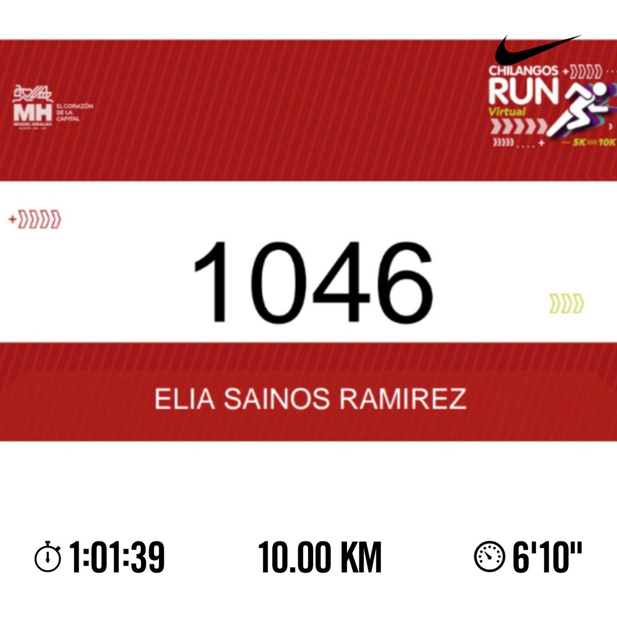 nakumick's tweet photo. #ChilangosRunVirtual @Chilangos_Run #YoCorroEnCasa #QuedateEnCasa #UsaCubrebocas Iniciando el mes con actitud de 10km, pretextos muchos, ninguno en mi camino hacia la meta. https://t.co/7tFJMtvbk0
