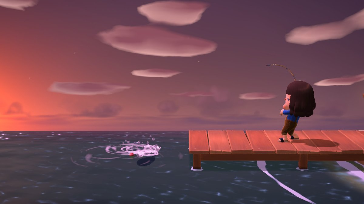 When the calm evening turns into fish tournament
 #AnimalCrossing #ACNH #NintendoSwitch #Fishing