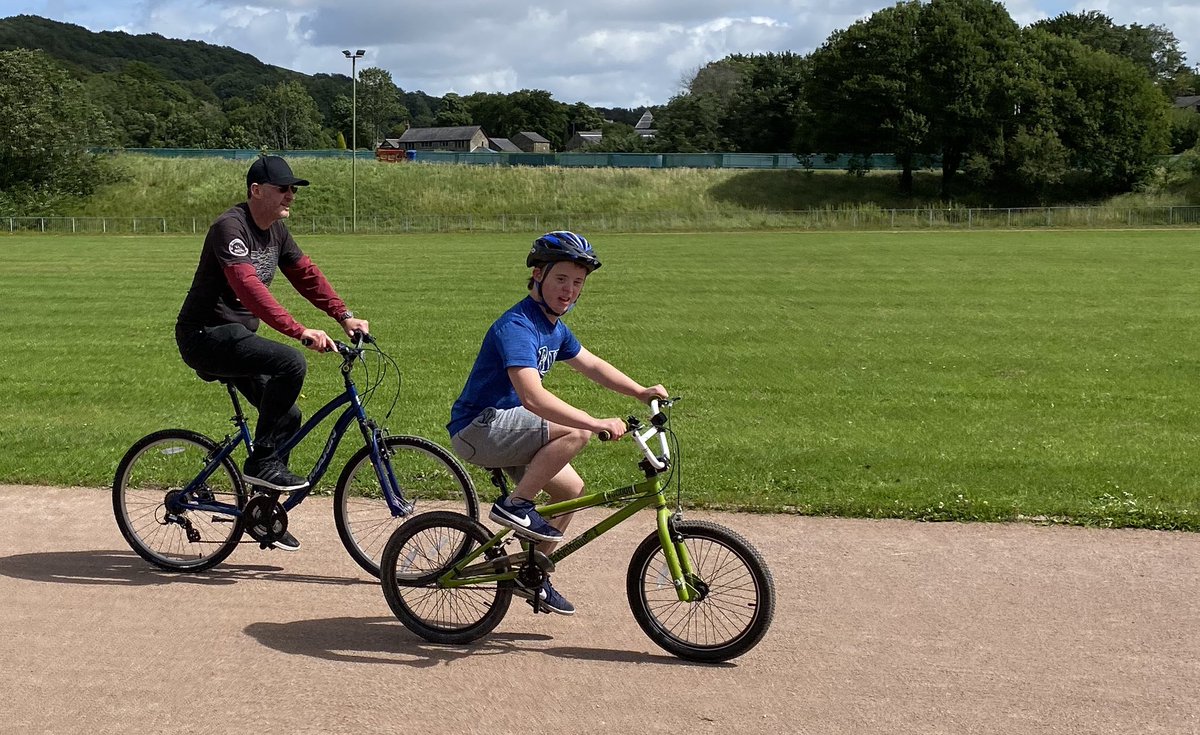 Mulderrigs's tweet photo. Scenes from Mr M’s “other job” today. Special Needs cycling with @RossendaleRays #Rossendale https://t.co/obN3iDPTLK