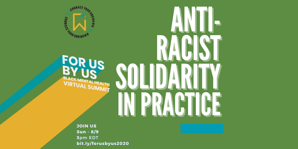 eyuorg's tweet photo. We're a week away from #ForUsByUsMentalhealth Black Mental Health Virtual Summit!

Which panel(s) are you most excited for?! Let us know with a quoted RT

JOIN US: https://t.co/teKgDabssc https://t.co/885xpPuhhv