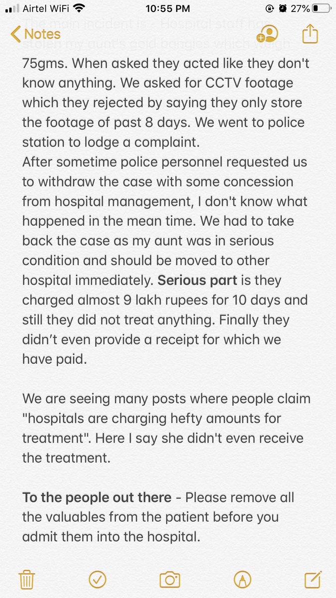 akhilthati's tweet photo. Dear @KTRTRS @KTRoffice @Eatala_Rajender @TelanganaHealth 

I know this is quite large but I request to go through entire post, it just takes 3-5 mins of time.

I request government to take strict action against these hospitals. https://t.co/2WBFzoi0p1