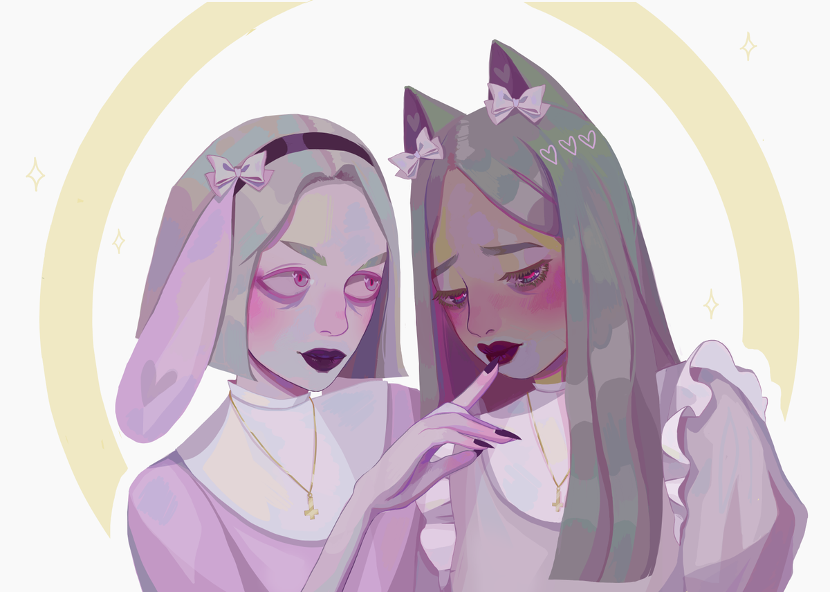 jokehic's tweet photo. just me and @MilkyWayPB attending our secret satanic cult

#characterart #digitalart #digitalpainting #hailsatan #medibang #OC https://t.co/i98AdDISXD
