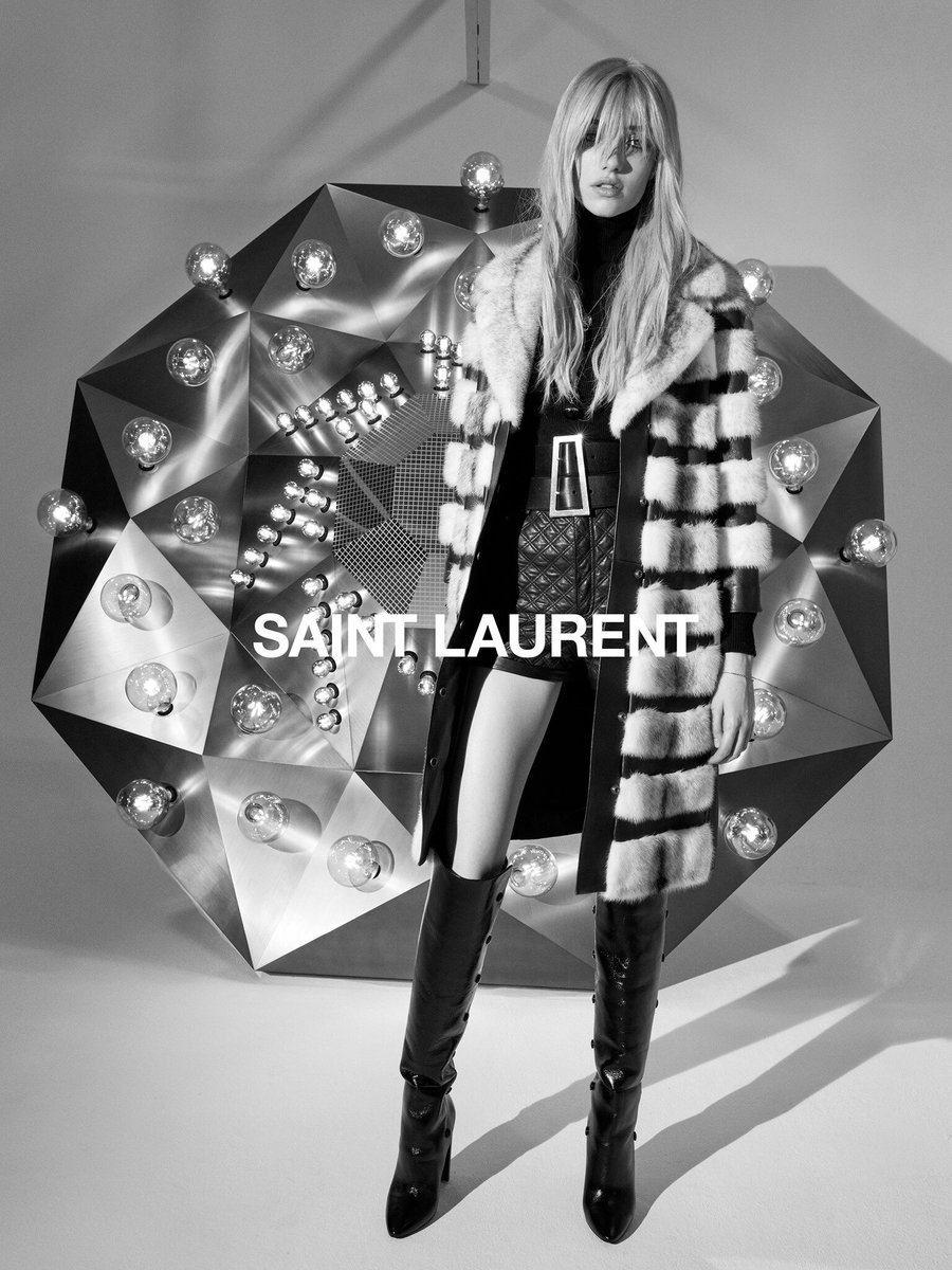 hoodcouturemag's tweet photo. Grace Hartzel in #YSL33 Fall 2020 Ad Campaign. Photographed by Juergen Teller. https://t.co/iyNezoPEr7