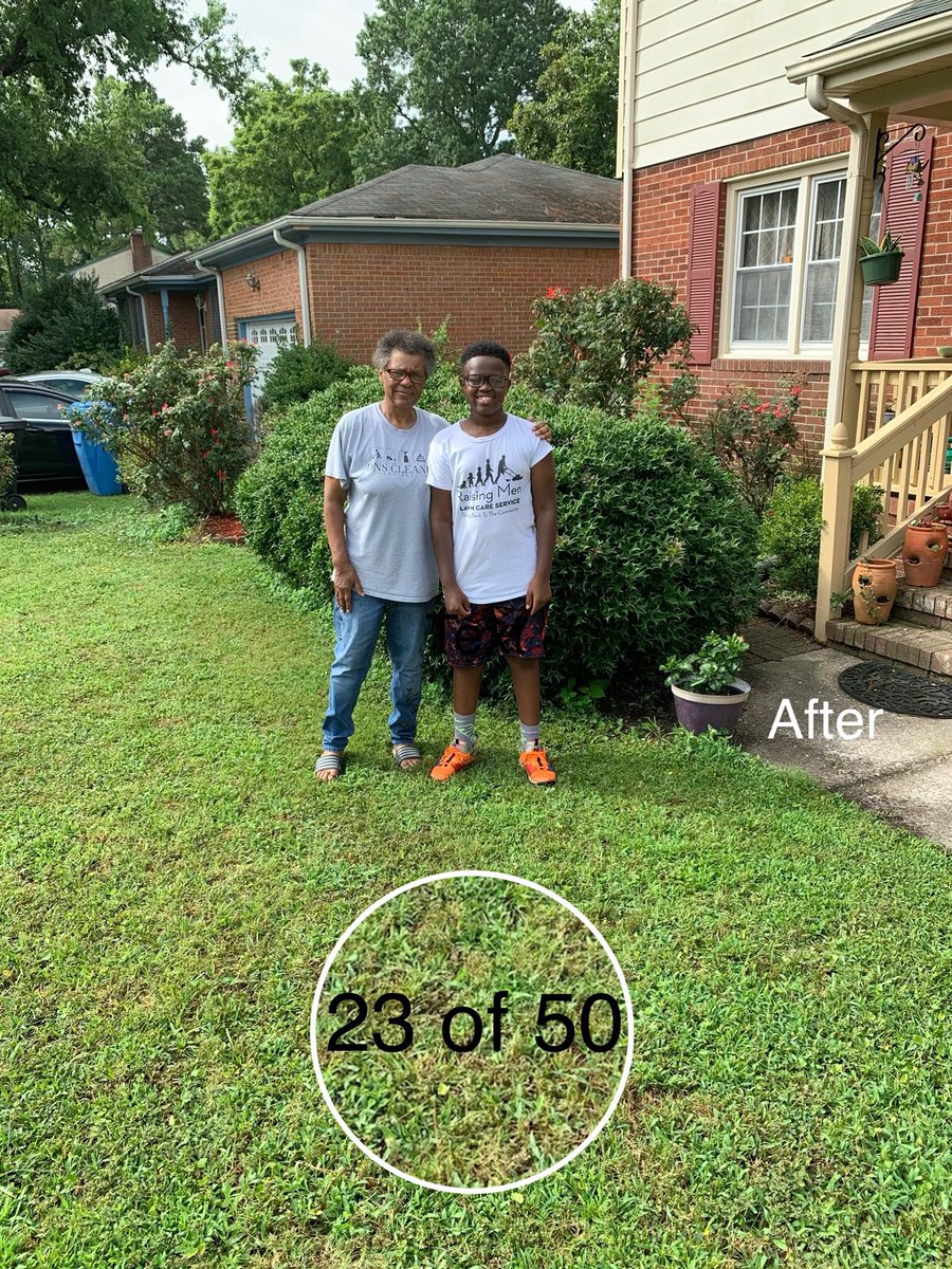 iamrodneysmith's tweet photo. Phoenix from Chesapeake,VA who is taking on our 50 yard challenge is doing about 4-5 lawns a day ! I guessing he will be done in about a week &amp; a half ! Keep it up https://t.co/nTnLyUDMVe