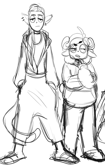 DevsPals's tweet photo. These are the current designs of our main characters. Ashley George (Ash for short), and Ten Umali, the conventionally attractive sidekick

#wip #sketch #cartoon #oc #characterdesign #originalcharacter #development #conseptsketch #sheep #cat #humanoid #workinprogress https://t.co/y4AvMNHi9s