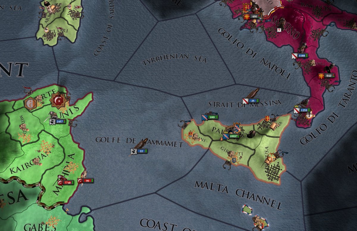 Okay let's do this. Come on Herleve. I know you're tired, but one last big war. You can do it. FOR SICILY!