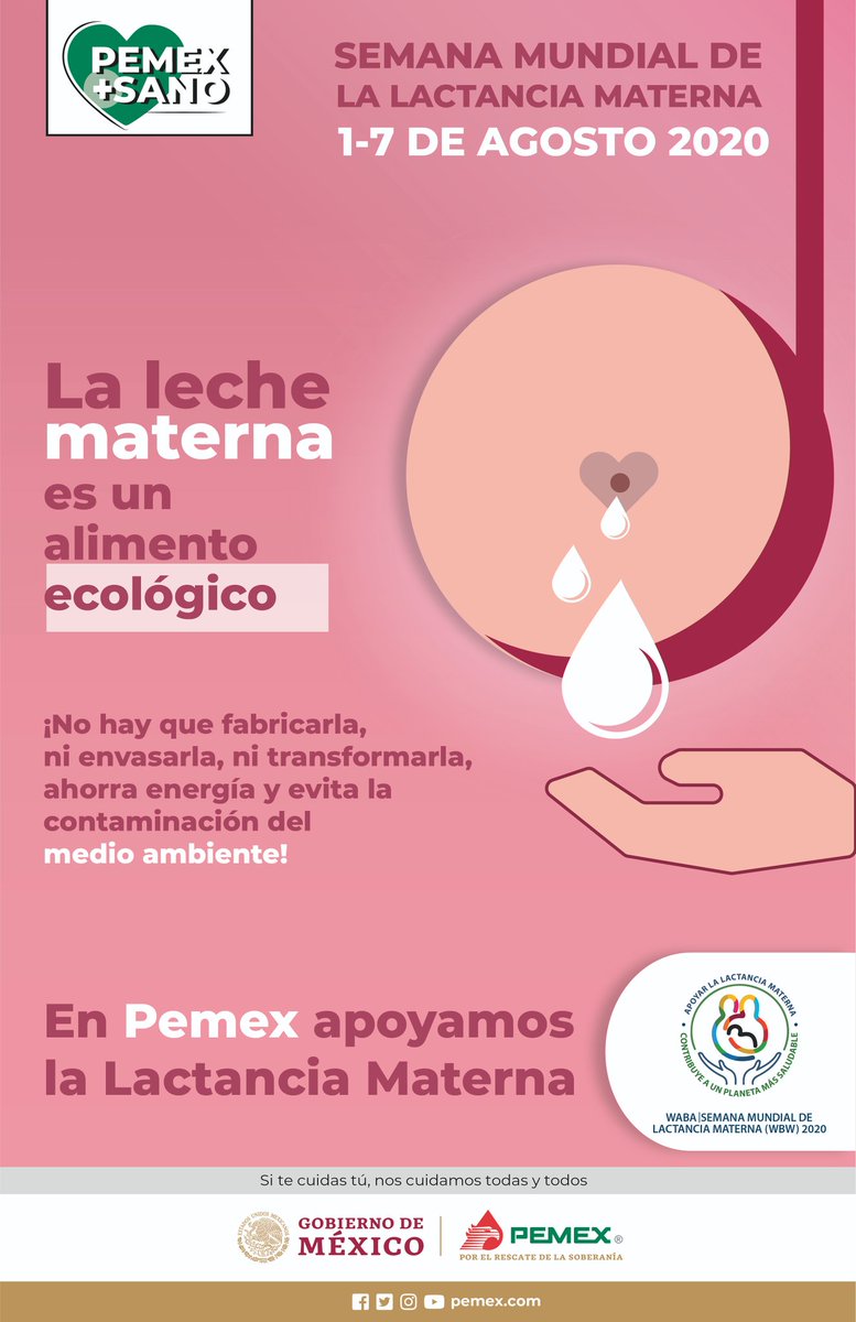 hcnpemex's tweet photo. Amamantar es una forma natural y de bajo costo de alimentar a los bebés, y no es una carga para el ingreso familiar.

#SemanaLactanciaMéxico2020
#LactanciaMaternaRecursoNatural
#LactanciaesSalud
#LactanciaMaternaSaludAmbiental
#PemexMasSano https://t.co/2op7ZR2LzP