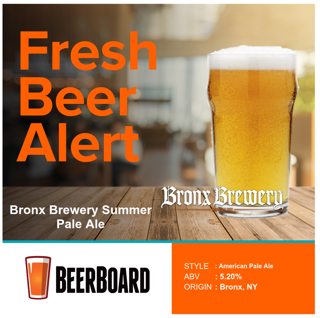 HogsheadTavern's tweet photo. Fresh Beer Alert - Bronx Brewery Summer Pale Ale @TheBronxBrewery @BeerBoardTV https://t.co/wfjEBLdNcJ