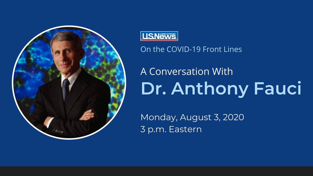usnews's tweet photo. TODAY: U.S. News speaks with Dr. Anthony Fauci as the novel coronavirus pandemic deepens and the race for a vaccine heats up. Register for free here: https://t.co/sOiTaYTtCD @NIAIDNews https://t.co/2NOe98qmvq