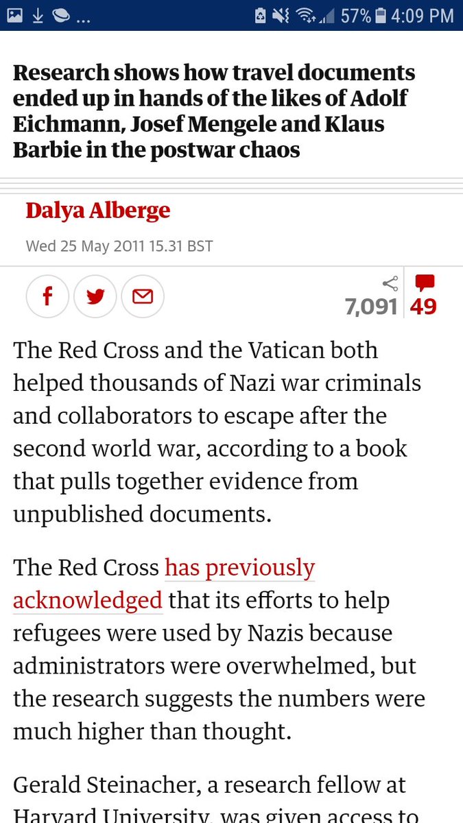 11Millions died being forced to build factories, hand dig weapons fatories in mountains.The Vatican and  @RedCrosshelped 1000's of high level Nazi's and 1000's of Nazi families escape to Argentina and South America