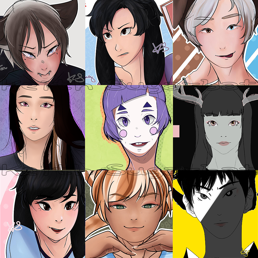 KeiSugarbat's tweet photo. Saw this trending and wanted to participate! Sometimes I get insecure about my art but after seeing my more recent illustrations side-by-side like this, it makes me realize that my art *is* going in a direction I can be proud of and that I've definitely grown a lot! #FaceYourArt https://t.co/zVYMTwhRQ2