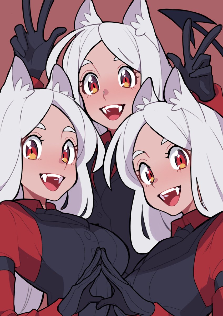 azuumori's tweet photo. Cerberus from Helltaker https://t.co/zj1dPwpMnV